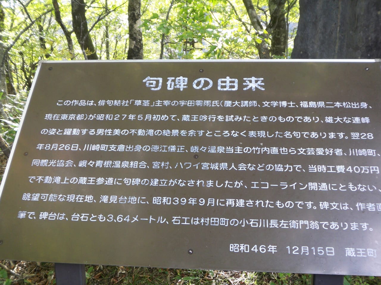滝見台の記録